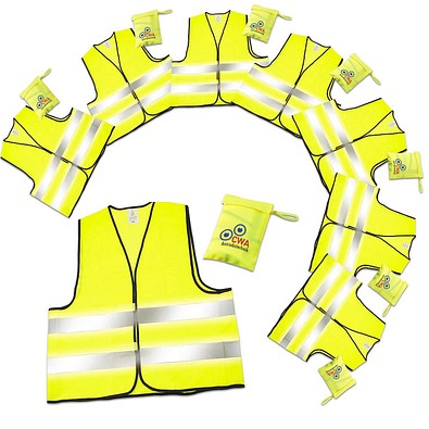 Werbe-Sparset Warnweste im Etui, 60-tlg., Gelb, Inkl. Druck